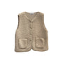 Teddy Weste mit Knöpfen beige, One Size